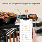 Inkbird WiFi Meat Thermometer for Grilling, Unlimited Rang Rechargeable BBQ Thermometer APP Calibration, Temp Graph Mobile Notification, 4 Colorful Probes Food Thermometer for Pellet Smoker Oven