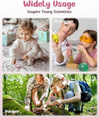 Microscope Camera for Kids Gifts Toys- Handheld Pocket Microscopes with 2.4" Screen and Autofocus - Mini Digital Educational Science Kit for Christmas Birthday for Age 3-5 5-7 8-12 Girls Boys(Pink)