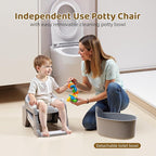 Potty Training Seat, 3-in-1 Toddler Toilet Seat with Step Stool Ladder, Splash Guard Anti-Slip Pad, Foldable Potty Chair with Soft Cushion for Toddler Kids Boys Girls