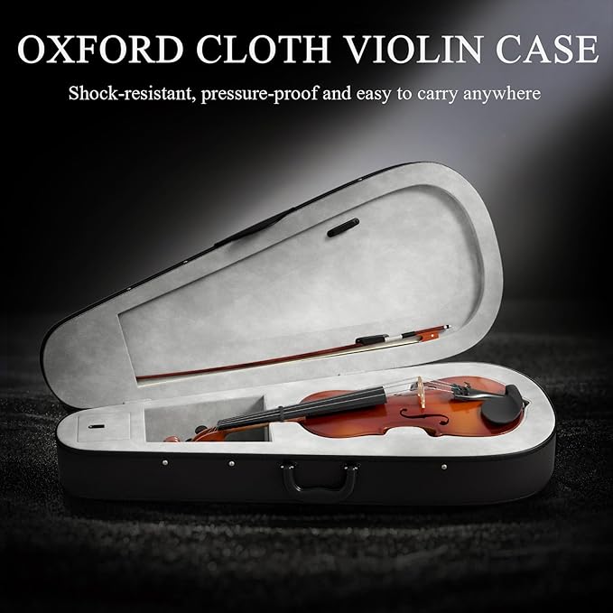 1/8 Violin for Beginner, Kids Violin for Students, Complete Kids Violins Set with Case, Bow, Rosin, Ideal for Kids Violins Beginner Ages 4-5, Natural