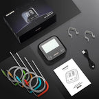 INKBIRD Dual Mode WiFi Wireless Meat Thermometer, 4 Probes with Clear LCD for Smoking, Bluetooth Meat Thermometer with Smart APP Control for Oven, Cooking