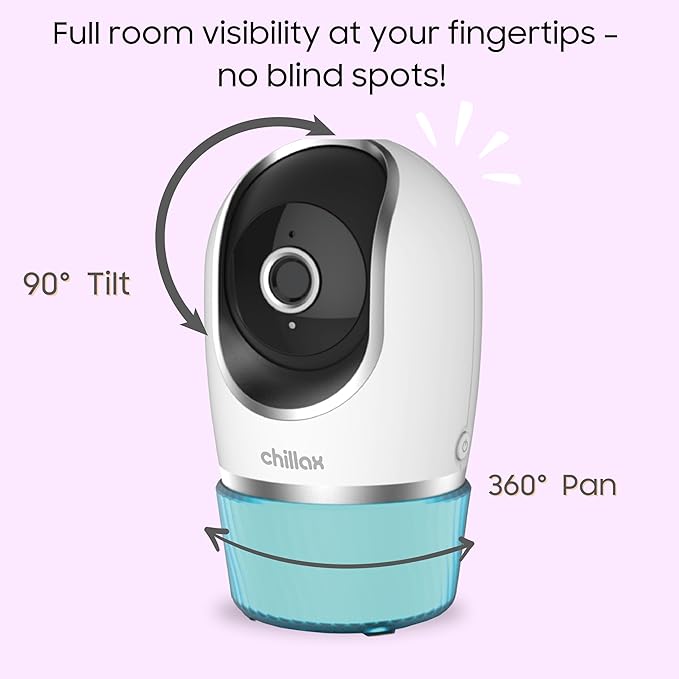 CHILLAX DM568 Video Baby Monitor – 2K QHD Baby Monitor with Camera and Audio w/Remote Pan‑Tilt‑Zoom, 5″ 720p Color Screen, Auto Dimming LED, Night Light & Sleep Trainer, Wi‑Fi/Non‑Wi‑Fi Viewing