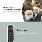 Babymoov Duo Meal Station 6 in 1: Multi-Speed Baby Food Maker Steamer and Puree Blender, Baby Food Processor that warms & defrosts (Nutritionist Approved), Mineral Beige