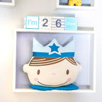 I'm Solid Wood Monthly Weekly Yearly Milestone Age Blocks, Newborn Gifts & Keepsakes for Picture Props (4 Pcs/Blue)