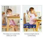 SMZCTYI Toddler Booster Seat for Dining Table, Stronger Support Non-Slip Bottom Double Safe Straps Booster Seat Dining Toddler, Portable Travel Increasing Cushion (Navy Blue Rabbit)