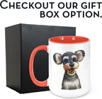 Personalized Coffee Mug, Custom Photo Caricature Gift, Funny Customized Coffee Gift for Men & Women, Custom Mugs with Pictures, Orange 15oz Customized Ceramic Tea Cup