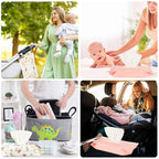 FEBSNOW 2 Pack Baby Wipes Dispenser Holder, Portable Refillable Baby Wet Wipes Pouch Container Reusable Travel Case for Outdoor Hiking, Pink Flower