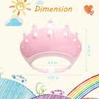 Baby Shower Cap Shield, Baby bath set shower cap, Visor Hat for Eye and Ear Protection for 0-9 Years Old Children,Cute Crown Shape Makes the Baby Bath More Fun (Pink)