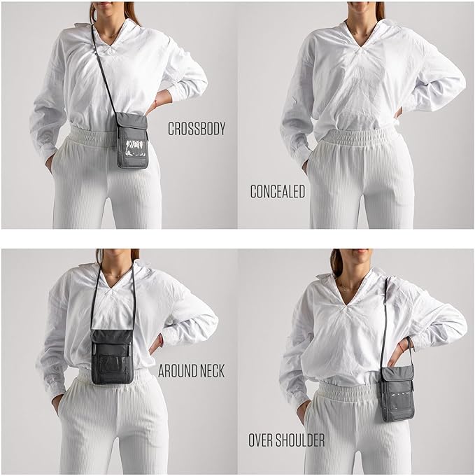 VENTURE 4TH Passport Holder Neck Wallet with RFID Blocking Nylon Lining - Hidden Neck Pouch for Travel (Sleek Army Green)