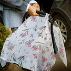 80S Muslin Car Seat Cover for Babies - Soft & Breathable Infant Carrier Canopy, Lightweight Sunshade for Summer, Universal Fit for Baby Boys & Girls