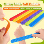 Sensory Fidget Toys Slap Bracelets: Textured Silicone Sensory Toys for Kids, Calming Tool for Special Needs, Wearable Anxiety Relief Items for Adults Office Desk, Travel Classroom Must Haves 6 Pack