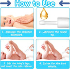 Gas and Colic Reliever for Babies, Baby Gas Colic Relief, Natural Solution for Baby Colic and Gas Relief, 100% Safe & Effective Instant Constipation Relief for Babies, 20 Count (White)