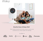 Miku Pro Smart Baby Monitor with Camera, Track Live Breathing with No Wearable, Real-Time Alerts, Sleep Analytics, 1080p Wi-Fi Video, Night Vision, and 2-Way Audio, Wall Mount & Floor Stand Included