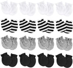 Newborn Baby Mittens No Scratch Cotton Elastic Wrist Gloves Infant Toddler Mittens for Baby Boy Girl 0-6 Months