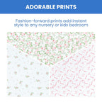 Delta Children Fitted Crib Sheets for Girls and Boys - Crib Sheet for Standard Crib and Toddler Mattresses - 28x52 Inch (Pack of 3), Pink Floral