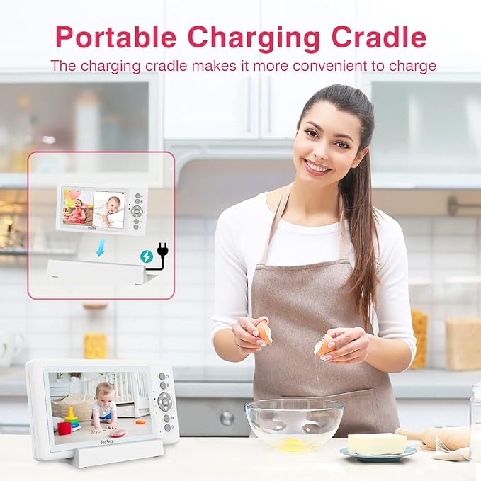 Baby Camera Monitor with 29-Hour Battery, 5 Inch Large Split-Screen Video Baby Monitor with Camera and Audio, Baby Monitor No WiFi, Two-Way Talk, Night Vision, 1000ft Long Range, Ideal for Mom