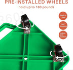 2 Plastic Scooter Boards with Handles for Kids Sitting and Sports Training, with 1 Ring, 2 Ropes and 4 Beanbags, Indoor and Outdoor Play