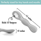 PrimaStella Silicone Chew Spoon Set for Babies and Toddlers - Safety Tested - BPA Free - Microwave, Dishwasher and Freezer Safe - Earth Shades