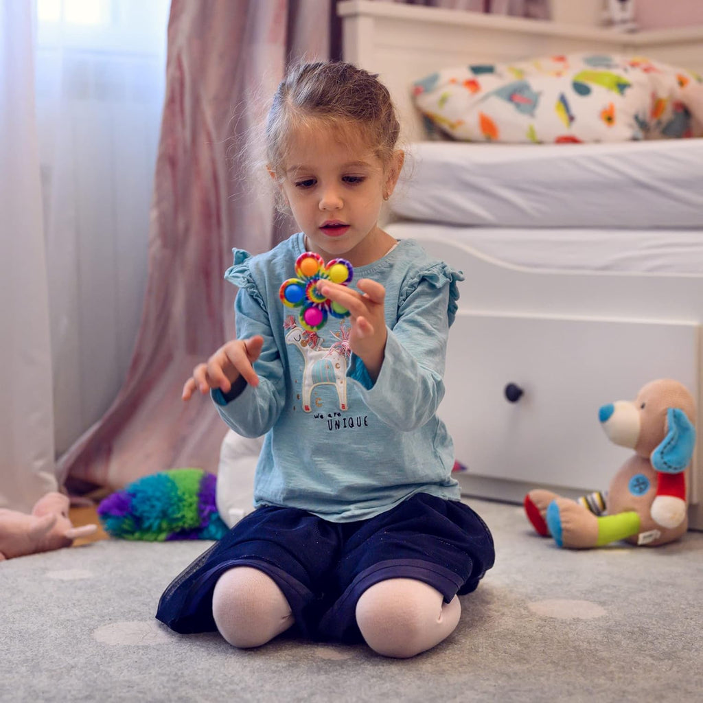 Nutty Toys Fidget Spinner Dimple Popper Sensory Toy - Top Stress & Anxiety Relief Gifts 2024 Unique Christmas Stocking Stuffers Idea for Toddler Kids & Adults Best Teen Girl Teenage Boys Tween Present