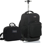 NEW TILAMI 18 inch Rolling Backpack for Kids - Waterproof, Stair-Climbing, Durable, Personalized Design for School, Travel, Black