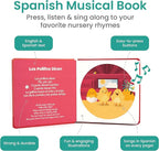 Binibi Spanish Musical Book for Babies & Toddlers 1-3 Los Pollitos Dicen & Other Nursery Rhymes | Spanish Learning for Kids | Bilingual Children's Book | Sound Book | Libro en español para bebés