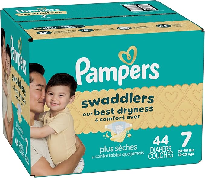 Pampers Baby Diapers - Swaddlers - Size 7, 44 Count, Ultra Absorbent Disposable Infant Diaper
