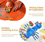 Nicpro 12 Colors Large Washable Paint Set for Kid (16.9oz,500 ml), Acrylic Bulk Paint Supplies Non Toxic Children Tempera Paint for Art, Craft DIY, Poster & Finger Paint, School, Home,Classroom, Party