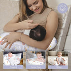 Little Grape Land Nursing Pillow for Infants, Breastfeeding Pillows, Baby Support Pillow for Nursing, Bottle Feeding, Tummy Time with Machine Washable Cover & Breathable Filling (Rabbit)