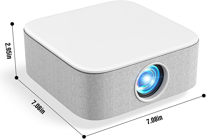 Portable Mini Projector with Electric Focus, NICPOW Full HD 1080P Projector, Bluetooth Movie Projector with Auto Keystone, Two-Way Bluetooth, Ideal for Indoor Outdoor Use, White