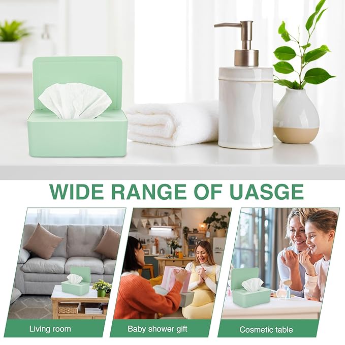 Baby Wipes Dispenser, Wipe Holder for Baby & Adult,Keeps Wet Tissue Fresh, Non-Slip Wipes Case, Flushable Wipe Container with Sealing Design Lid