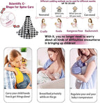 Baby Sling Carrier Adjustable Baby Sling 2025 Upgraded Toddler Sling Comfortable Baby Wrap Carriers Ergonomic-Designed, Travel Friendly Carrying 10-45 Lbs Blackwhite