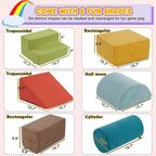 jela Foam Blocks 6Pcs Soft Play Equipment Luxury Miss Fabric, Toddler Climbing Toys Indoor Soft Play Climbing for Toddlers, Lightweight Climbing Blocks for Babies, Kids, Climb and Crawl Foam Playset