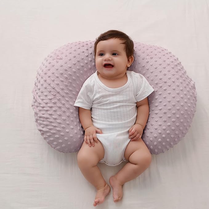 Baby Nursing Pillow and Body Positioner with Premium Slipcover for Breastfeeding for Baby Boys and Girls, Feeding Pillow with Breathable Comfortable Pillowcase (Sepia Rose)