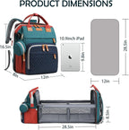 Diaper Bag Backpack, Multifunction Waterproof Diaper Bag for Baby, with Diaper Changing Station, Newborn Essentials Must Haves, Baby Portable Bag, Unisex, RGB