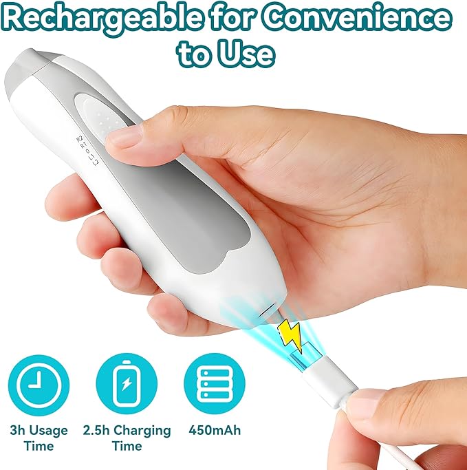 Baby Nail Trimmer Electric, 6 in 1 Rechargeable Baby Nail Clippers Manicure Set Grooming Kit for Toddler Infant or Adults (Grey)