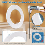 1 Pcs Upgraded Door Knob Plates with Double-Sided Tape –Thick Stainless Steel Scar Plates for Deadbolts & Knobs, Durable Door Lock Hole Covers for Fixing Loose Knobs and Damaged Areas(White)