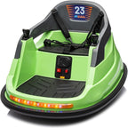 12V Kids Bumper Car, Electric Baby Bumper Car for Toddlers with Remote Control, 3 Speeds - Green