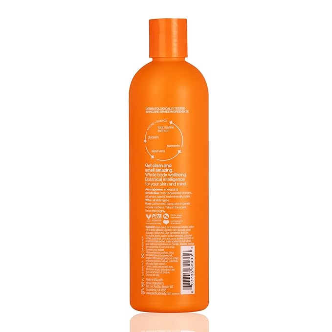 Pacifica Body Wash - Orange Tourmaline Super Hydrating Body Wash - Bath & Shower Gel - Clean Beauty, Vegan & Cruelty-Free Dermatologist Tested