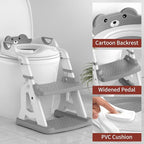 Potty Training Seat, Upgrade 2 in 1 Potty Training Toilet for Toddler, Toddler Toilet Seat for Boys Girls with Splash Guard, Anti-Slip Pad and Step Stool (Grey)