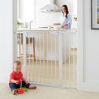 Cumbor 36" Extra Tall Baby Gate for Dogs and Kids with Wide 2-Way Door, 29.7"- 46" Width, and Auto Close Personal Safety for Babies and Pets, Fits Doorways, Stairs, and Entryways, White