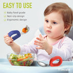 Toddler Utensils Baby Utensils Toddler Forks and Spoons Baby Forks and Spoons Set Kids Stainless Steel Silverware Set Children Safe Forks and Spoons self feedig-Dishwasher Safe(Red+Blue)