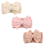 Baby Nylon Headbands Soft Hair Bow Elastics Hairbands Accessories for Baby Girls Newborn Infant Toddler Kids (Pink)