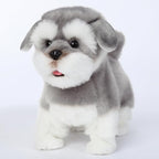 CU-MATE Interactive Plush Schnauzer Dog Toy,Companion Robot Dog Pets,Handmade Weighted Stuffed Animals,Electronic Toy with Walking/Barking/Wagging Tail/Talking