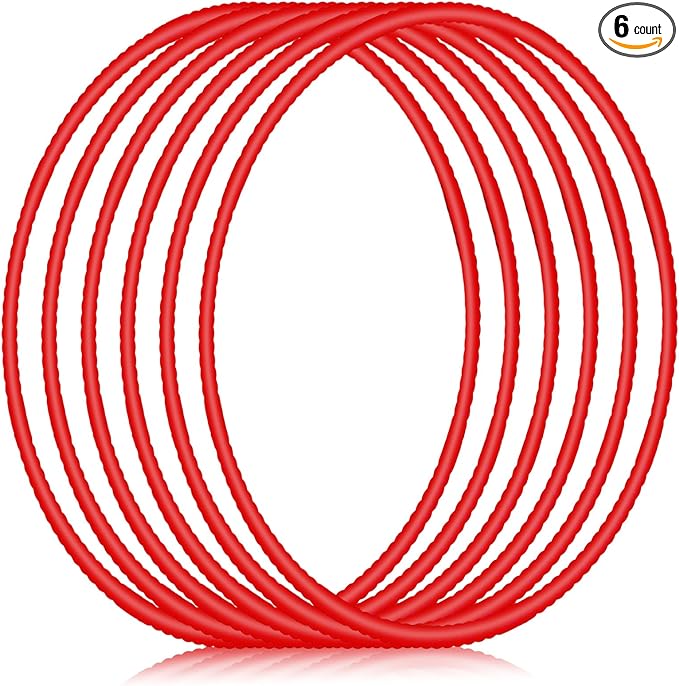 Shappy 6 Pcs Exercise Hoop Detachable Adjustable Plastic Toy Playground Toys Colored Hoop Circles for Teens Games Gymnastics Dog Agility Equipment Party Decor