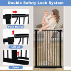 40.5" Extra Tall Baby Gate for Stairs, 29.5"-40.5" Extra Wide Dog Gate Indoor for The House, Auto Close Pressure Mounted Safety Child Toddler Gate, Pet Gate for Doorways Kitchen, Black