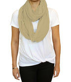 LK Baby Infinity Nursing Scarf Breastfeeding Cover Ultra Soft Premium Jersey Polyester- 100% AZO free and Safe for Baby (Natural Beige)