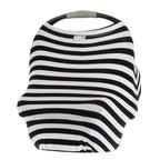Itzy Ritzy 4-in-1 Nursing Cover, Car Seat Cover, Shopping Cart Cover & Infinity Scarf – Breathable, Multi-Use Nursing Cover Up for Breastfeeding, Carseat Canopy & Stroller Cover (Black & White Stripe)