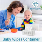 4 Pack Baby Wipes Dispenser Refillable Wipe Holder with Lid Toilet Wipes Container for Bathroom Tissue Paper Storage Box for Home Office (White)