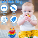 Montessori Toys for 1 Year Old, Cloth Fishing Game for Baby 12 Months with Stacking Cups, Number Counting, Color Sorting, Shape Learning