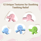 2 Packs Teething Toys for Babies 3-12 Months, Pain Relief Silicone Baby Teethers 6 to 12 Months, Easy-to-Hold BPA-Free Teething Toys, Infant Chew Toys, Soft Textures for Comfort